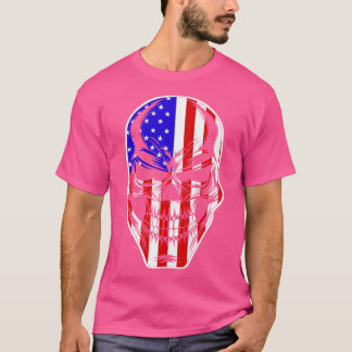愛国的なスカルUSAスケルトン7月の米国アメリカの4th Tシャツ