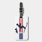 愛国的なスキーデザインラゲッジタグ ラゲッジタグ (正面縦)