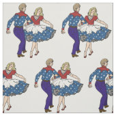 愛国的なスクエアダンサーUSA赤と青 ファブリック (見本)