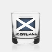 愛国的なスコットランド国旗のカスタムウイスキーのグラスを飲む ウイスキーグラス (正面)