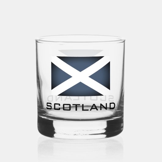 愛国的なスコットランド国旗のカスタムウイスキーのグラスを飲む ウイスキーグラス (裏面)