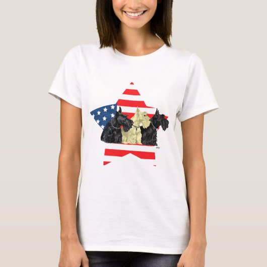 愛国的なスコティッシュテリア Tシャツ (正面)