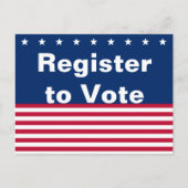 愛国的なスターとストライプが投票に登録 ポストカード (正面)