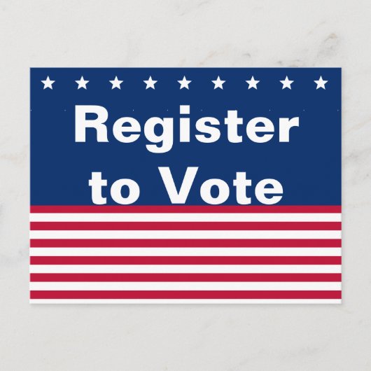 愛国的なスターとストライプが投票に登録 ポストカード (正面)