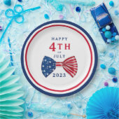 愛国的なスターとストライプが7月4日に頭を下げる ペーパープレート (パーティー)