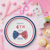 愛国的なスターとストライプが7月4日に頭を下げる ペーパープレート (パーティー)