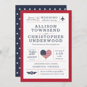 愛国的なスターとストライプアメリカーナ軍隊 案内状 (正面/裏面)