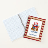 愛国的なスターとストライプハットとグラスコルギ ノートブック (内部)