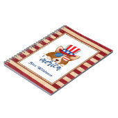 愛国的なスターとストライプハットとグラスコルギ ノートブック (左側)