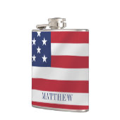 愛国的なスターとストライプブルーホワイト米国国旗 フラスク (左)