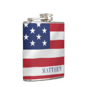 愛国的なスターとストライプブルーホワイト米国国旗 フラスク (右)