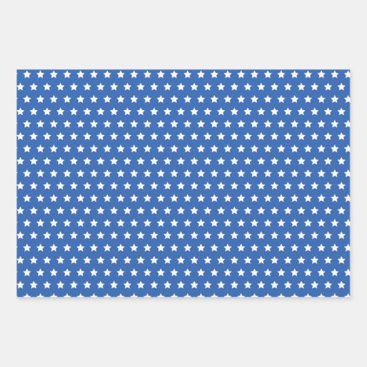 愛国的なスターとストライプ赤と青7月4日 ラッピングペーパーシート (正面3)