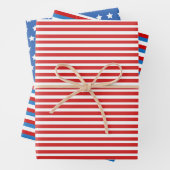 愛国的なスターとストライプ赤と青7月4日 ラッピングペーパーシート (インサイチュ)