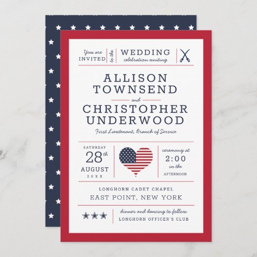 愛国的なスターとストライプ軍隊アメリカーナ 案内状 (正面/裏面)