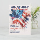 愛国的なスターとストライプ7月4日お祝い 招待状 (スタンド正面)