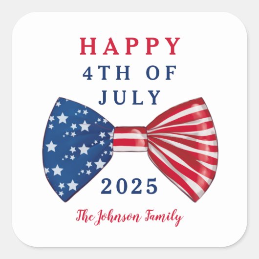 愛国的なスターとストライプ7月4日 スクエアシール (正面)