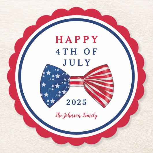 愛国的なスターとストライプ7月4日 ペーパーコースター (正面)