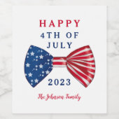 愛国的なスターとストライプ7月4日 ワインラベル (シングルラベル)