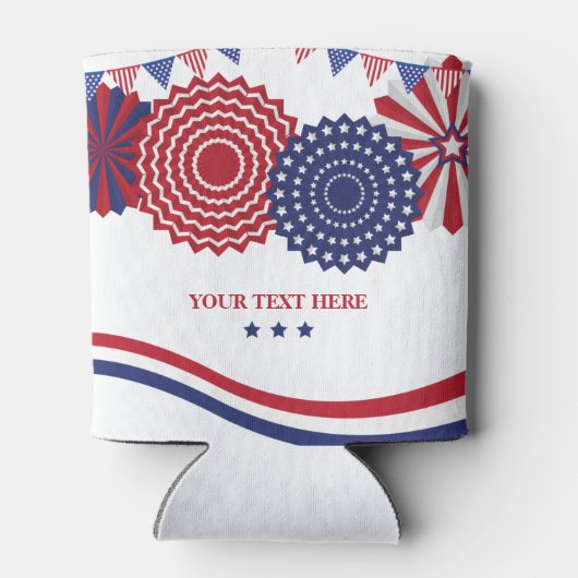 愛国的なスターとストライプ7月4日 缶クーラー (裏面)