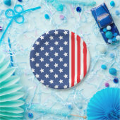 愛国的なスターとストライプ ペーパープレート (パーティー)