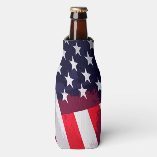 愛国的なスターとストライプ ボトルクーラー (ボトル正面)