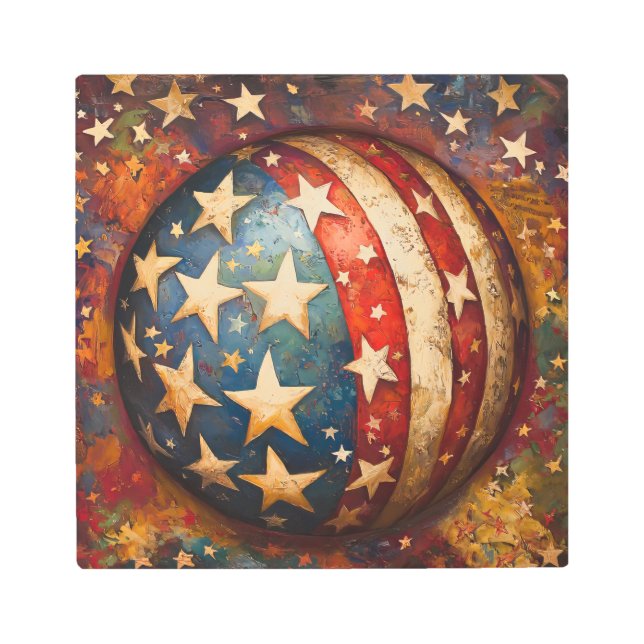 愛国的なスターとストライプ メタルプリント (正面)