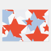 愛国的なスターストライプのズダスティブルーレッドホワイト ラッピングペーパーシート (正面)