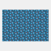 愛国的なスターストライプズが青く振りかける ラッピングペーパーシート (正面)