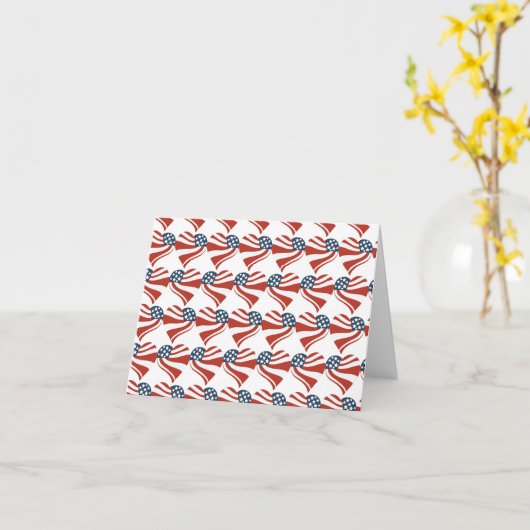 愛国的なスターストライプズ自由旗ハート4th of カード (黄色い花)