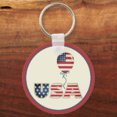 愛国的なスターストライプズ&アメリカ キーホルダー (正面)