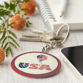 愛国的なスターストライプズ&アメリカ キーホルダー (側面)