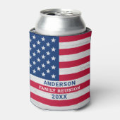 愛国的なスターストライプズ&カスタムアメリカ国旗 缶クーラー (缶正面)