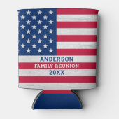 愛国的なスターストライプズ&カスタムアメリカ国旗 缶クーラー (正面)
