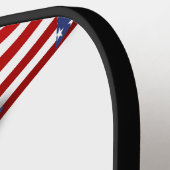 愛国的なスターストライプズ&パーソナライズされた ピックルボールラケット (左詳細)