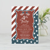 愛国的なスターストライプズ&7月パーティー4日 招待状 (スタンド正面)