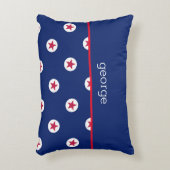 愛国的なスターストライプズNAMEホームデコールおもしろい アクセントクッション (正面(垂直))