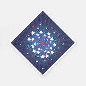 愛国的なスターバスト赤白と青アメリカ スタンダードランチョンナプキン (角)