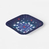 愛国的なスターバスト赤白と青アメリカ ペーパープレート (傾斜あり)