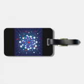 愛国的なスターバスト赤白と青アメリカ ラゲッジタグ (裏面横)