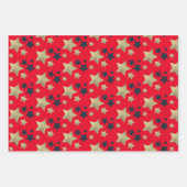 愛国的なスターフェイクズホイルパターン ラッピングペーパーシート (正面2)