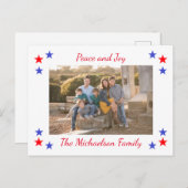 愛国的なスター家族の写真 シーズンポストカード (正面/裏面)