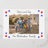愛国的なスター家族の写真 箔シーズンカード (正面)