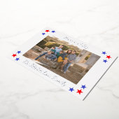 愛国的なスター家族の写真 箔シーズンカード (回転した状態)