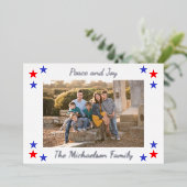 愛国的なスター家族の写真 箔シーズンカード (立ち正面)