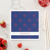 愛国的なスター赤白青名7月4日 スタンダードランチョンナプキン (インサイチュ)