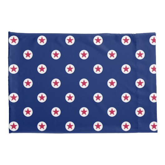 愛国的なスター赤白青USAセット枕ケース 枕カバー (裏面-右)