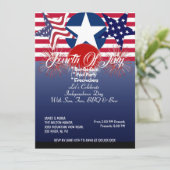 愛国的なスター4th 7月フィレクラッカーBBQパーティー 招待状 (スタンド正面)