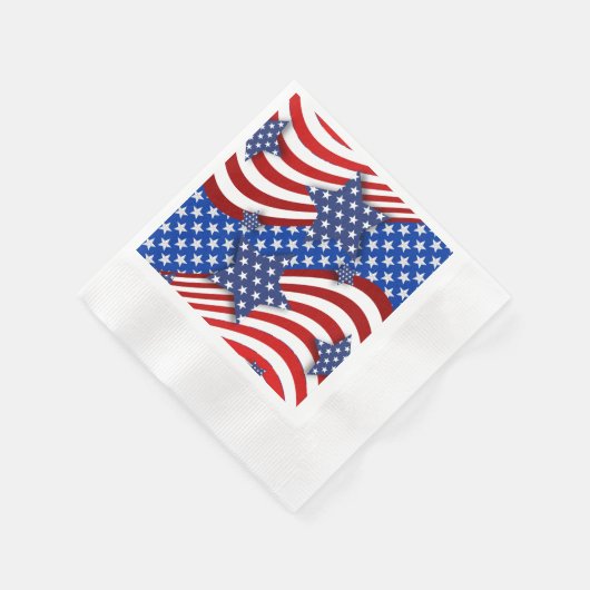 愛国的なスター&ストライプお祝い 縁ありカクテルナプキン (角)