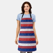 愛国的なスター&ストライプ抽象芸術アメリカ国旗2 エプロン (着用した状態)