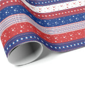 愛国的なスター&ストライプ抽象芸術アメリカ国旗2 ラッピングペーパー (ロールコーナー)